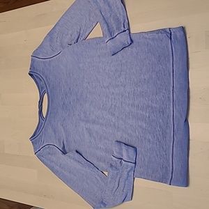 Calvin Klein Preformance Faded Periwinkle Blue Cut-out Cotton Back Detail Top